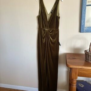 Velvet Dark Gold Dress